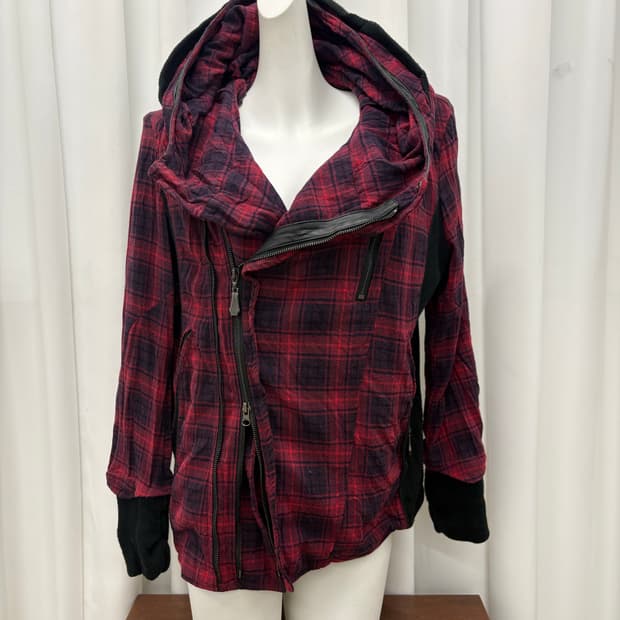 펑크 체크 후드집업