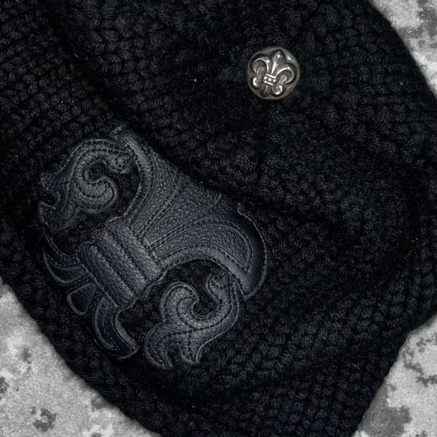 (구매글)크롬하츠 플레어 레더 패치 비니 코튼