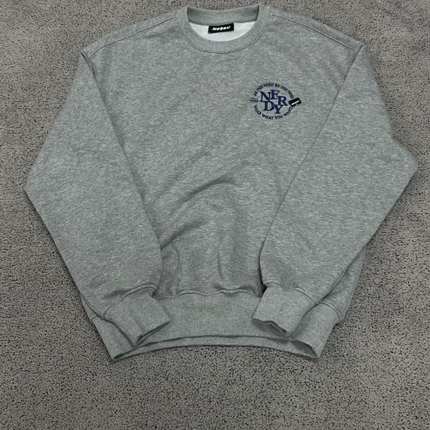 (S) 널디 자수로고 맨투맨 그레이