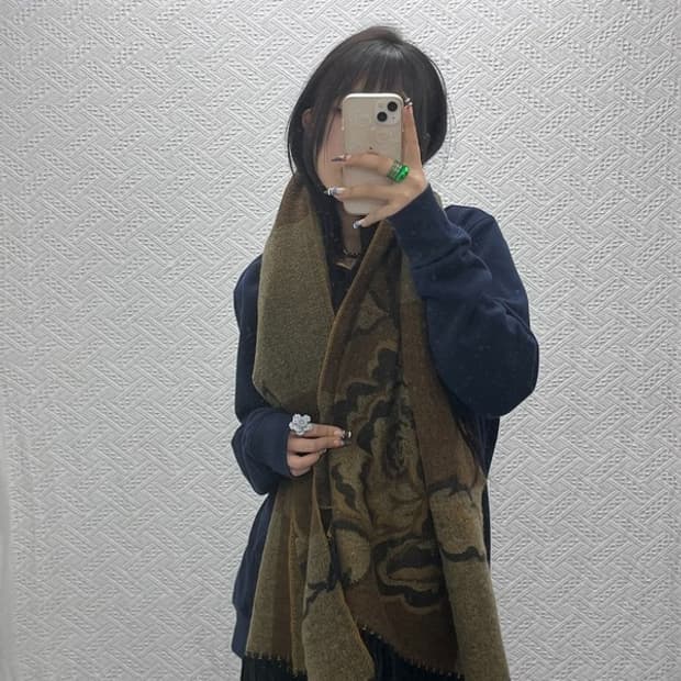 빈티지 보헤미안 히피 플라워패턴 목도리 머플러 C07992