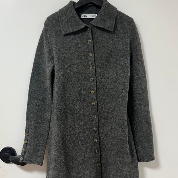 울 원피스 단추 미니 겨울 드레스 넥카라 코이세이오