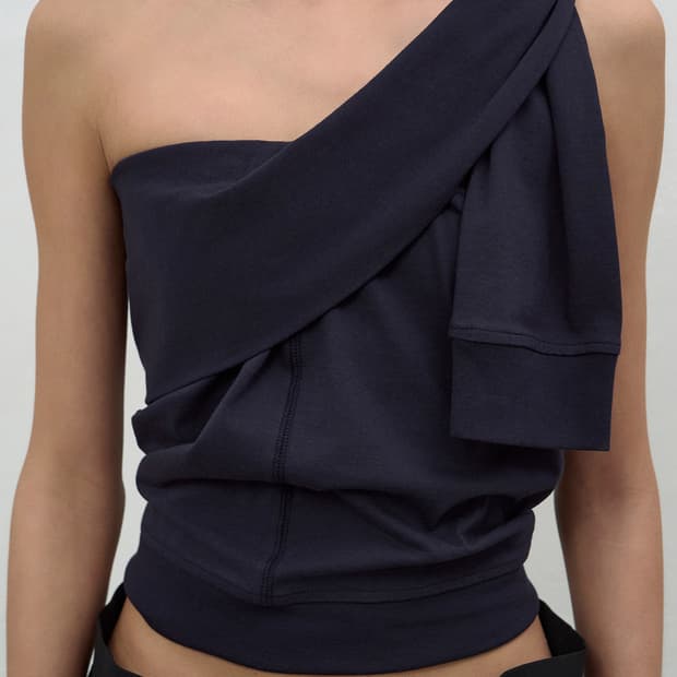bustier detail jersey top