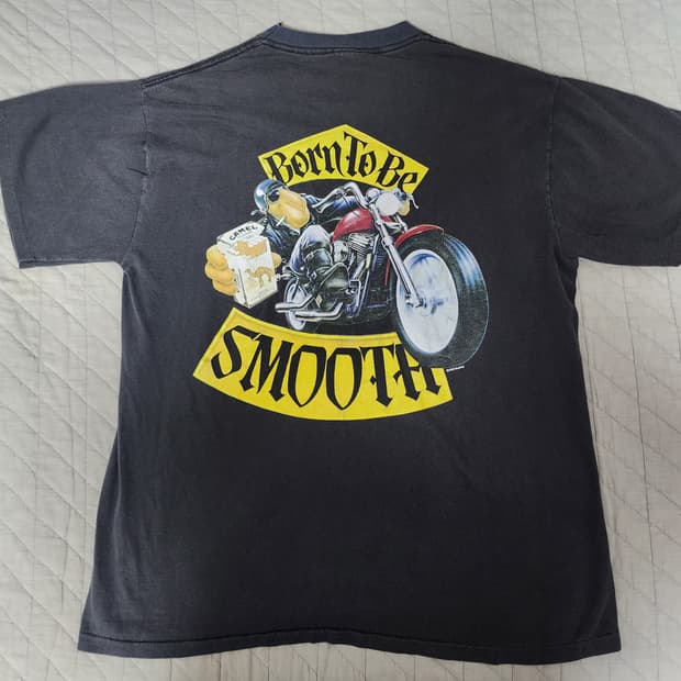 [XL] 90s 빈티지 카멜 프로모 본 투비 스무스 포켓 티셔츠 페이디드