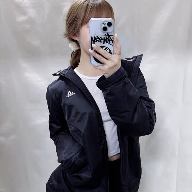 아디다스 블랙 스몰로고 점퍼 