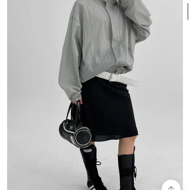 블랙업 미디 스커트 블랙M