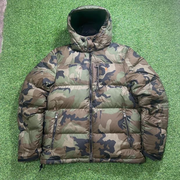 10s 폴로 랄프로렌 카모 다운 패딩 자켓 카모플라주