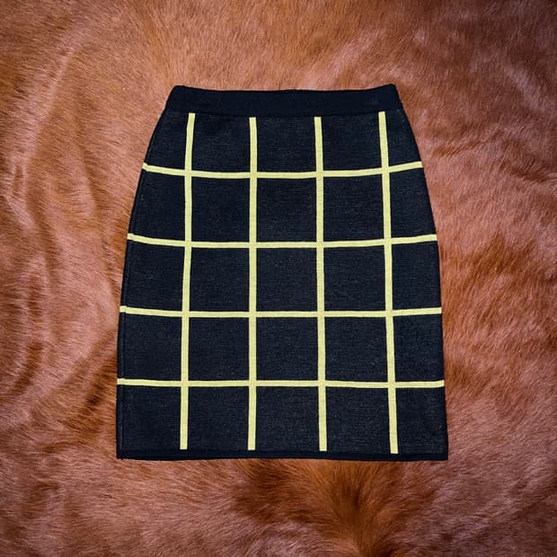 plaid knit skirt