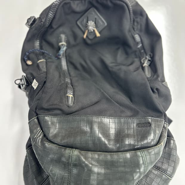 VISVIM 올드비즈빔 올블랙 레더믹스 발리스틱 백팩 20L