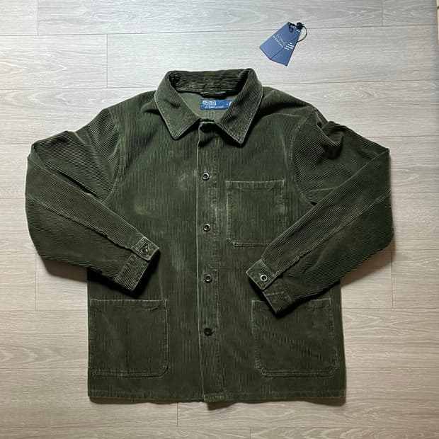  (새상품,류준열착용) 폴로 랄프로렌 코듀로이 워크자켓 셔츠 올리브 그린