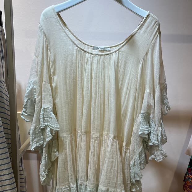 프랑스 거즈면 프릴 탑