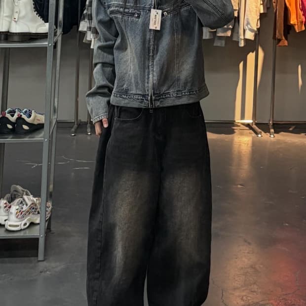 슈퍼서브 워싱 크롭 데님자켓 A3363