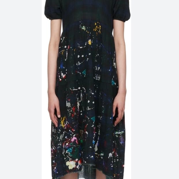 R13 릴렉스 플래드 미디 원피스 (S)