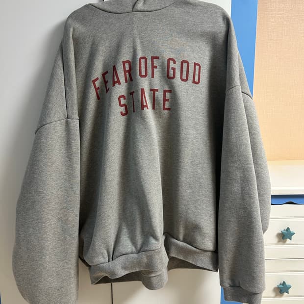 에센셜 플리스 스테이트 후드 다크 헤더 - 24FW