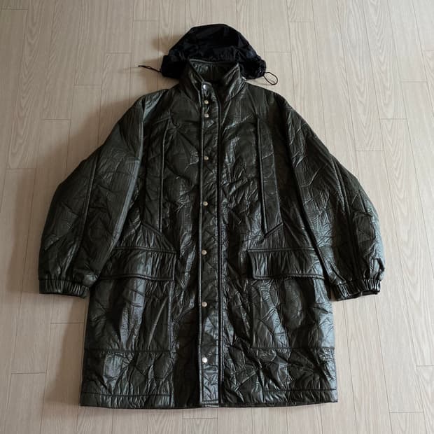 [XL] 드리스 반 노튼 크링클 테크니컬 파카 그린