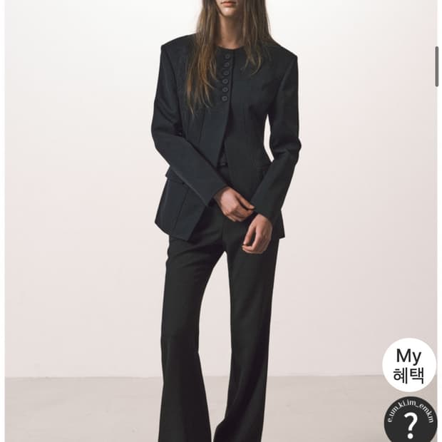 으음키임 라운드넥 오블리크 자켓 m