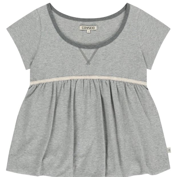 2사이즈) 코이세이오 레이스 벌룬 티셔츠 멜란지그레이