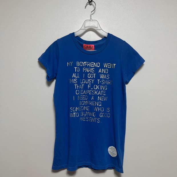 쥬시꾸뛰르 블루 프린팅 티셔츠 딱붙 새상품