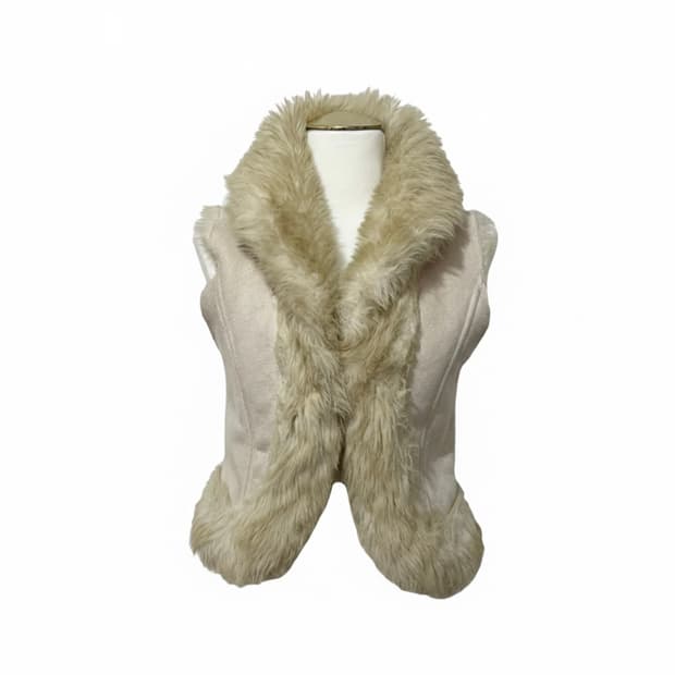 Rabbit fur leather vest 래빗 퍼 베스트