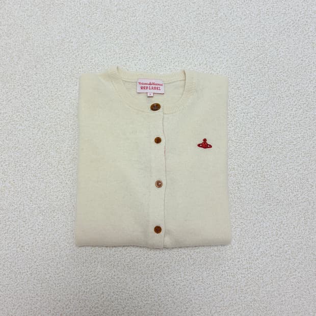 비비안웨스트우드 레드라벨 아이보리 울 가디건