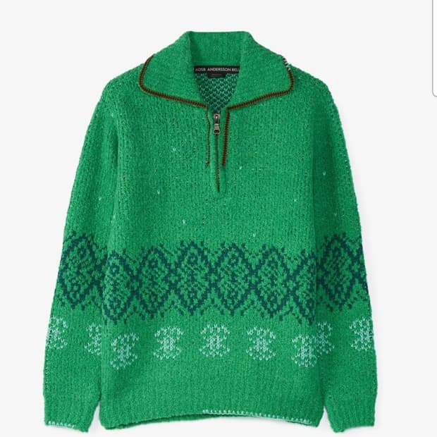 앤더슨벨 테틀린 하프 집업 스웨터 그린