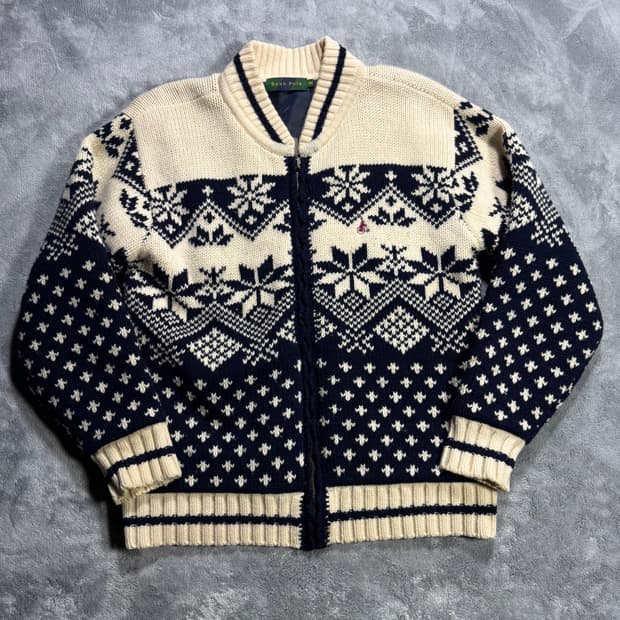 빈폴 빈티지 니트집업