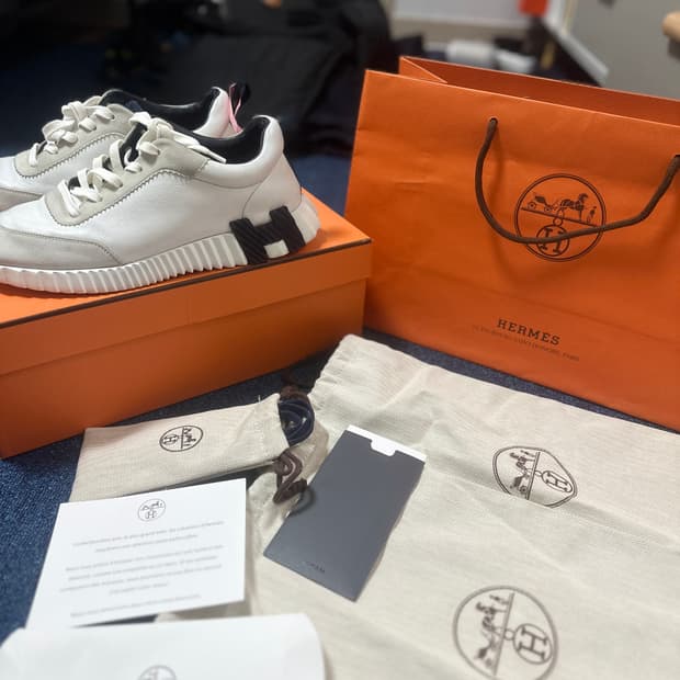 에르메스 바운싱 블랑 스웨이드 스니커즈 41.5