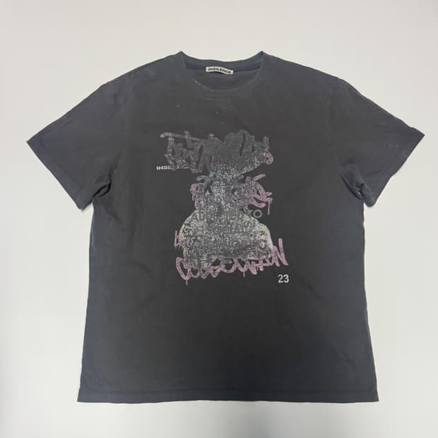 인사일런스 빈티지 프린팅 반팔 티셔츠 L ~ XL