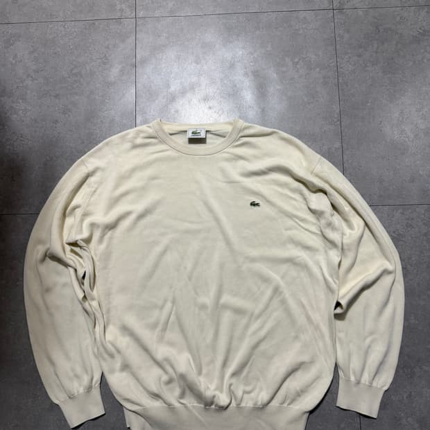 q 아이보리 빈티지 코튼 니트 105 size  