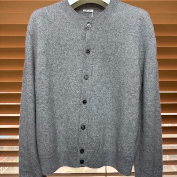 25FW 렉토 크루넥 레이어드 니트 가디건 멜란지 그레이