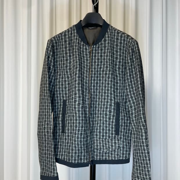 돌체앤가바나 체크 패턴 봄버 자켓