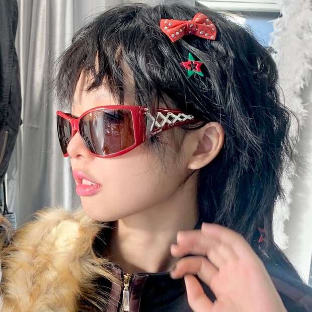 00s y2k 저스트 카발리 레어 코르셋 선글라스