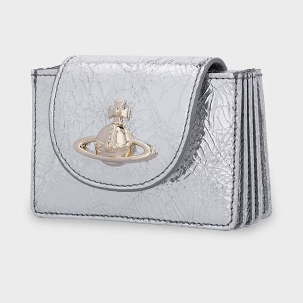 비비안웨스트우드 플랩 카드지갑 실버