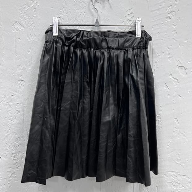 VTG leather pleats skirt