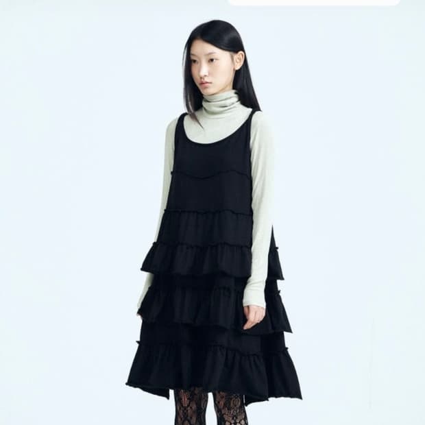 콜로신스 Nymph layered dress black