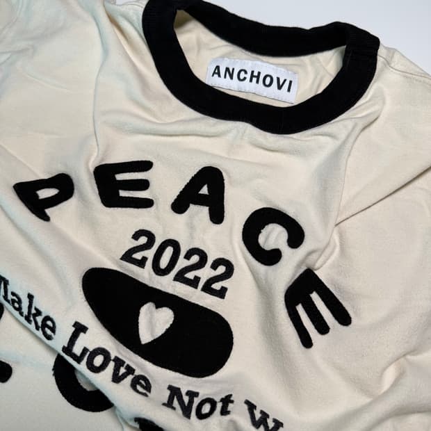 Anchovi 앤초비 peace&love 링거티셔츠 M