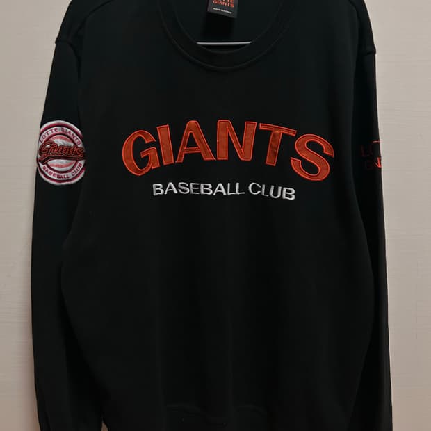 롯데 자이언츠 검정색 맨투맨 티셔츠 100