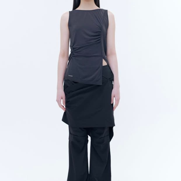 미세키서울 Draped chiton midi skirt pants 2