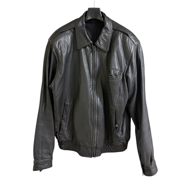80s EU 리얼 레더 봄버 자켓