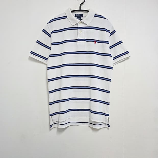 85 폴로 랄프로렌 스카이블루 스트라이프 반팔 카라티