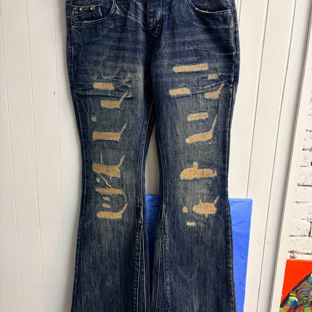 (34) 제이디드 런던 데님 디스 플레어 진 