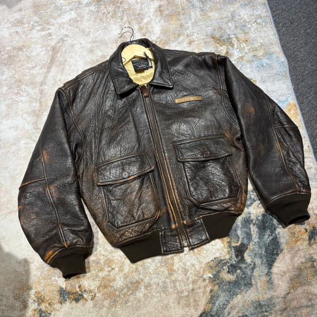 90‘s 아비렉스 핀업걸 G-1 플라이트 카우하이드 자켓