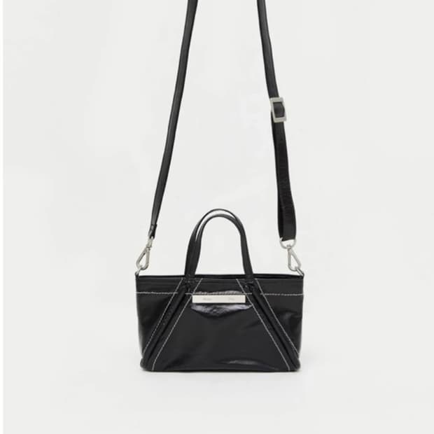 마뗑킴 미니 코팅 토트백 블랙