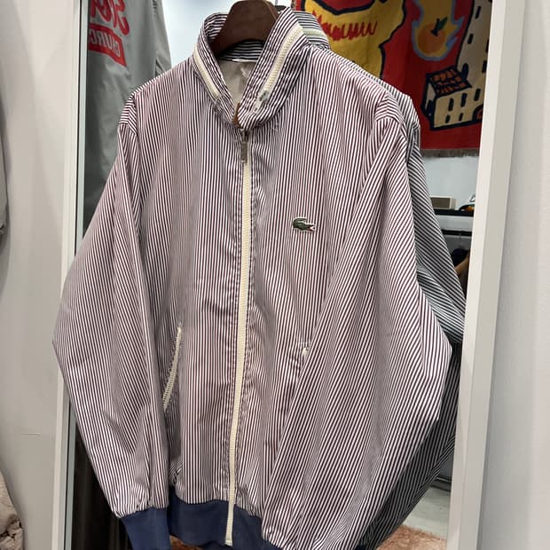 90s Lacoste 라코스테 스트라이프 블루종 자켓