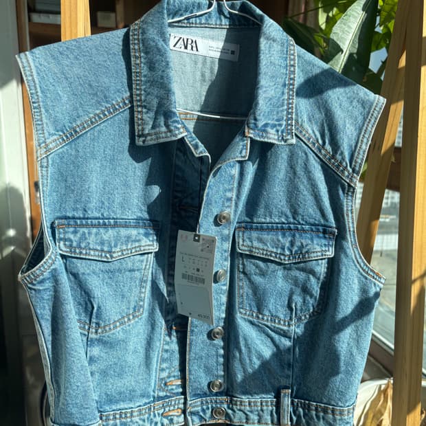 자라 데님 베스트 청조끼
