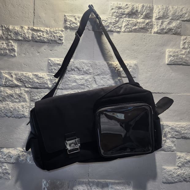 "CORDURA 메신저백 🖤 투명포켓 힙한 가방 (새상품)"

