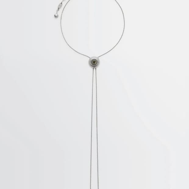 르메르 캣츠아이 래틀 볼로 타이 워터그린