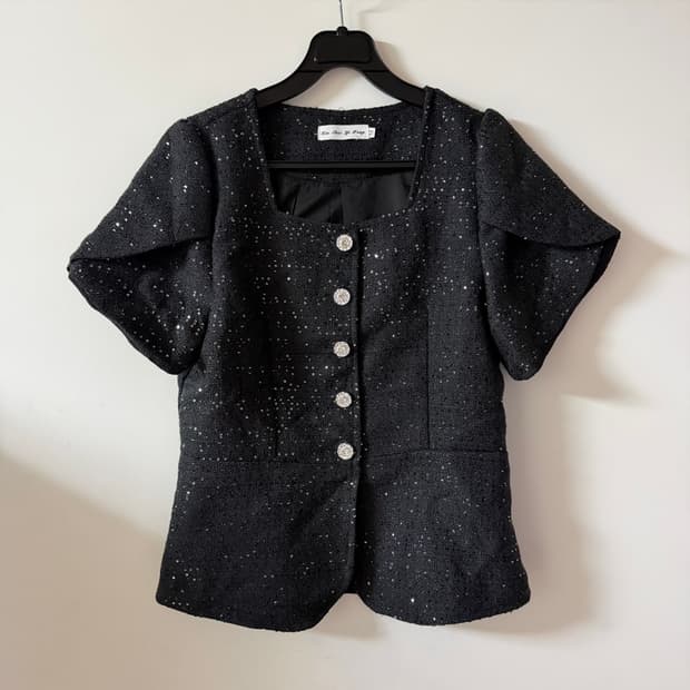 새상품 여자 반팔 트위드 자켓 (벨트포함)