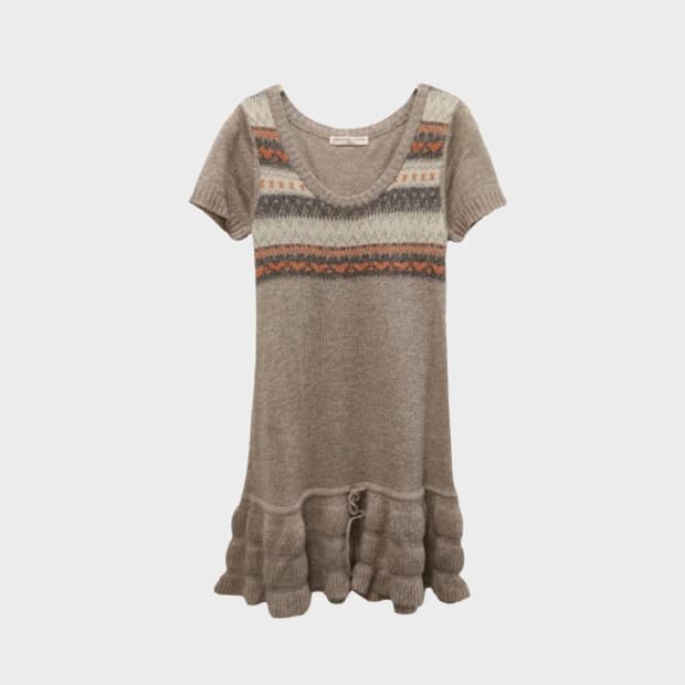 NATURAL COLMO 빈티지 울 혼방 반팔 원피스 60353