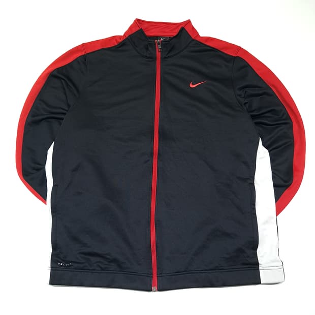 CK103 2XL 나이키 블랙&레드 드라이핏 스우시 집업 자켓