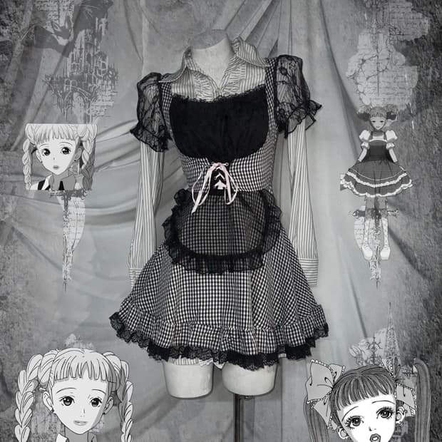 세실맥비 미와코깔 무채색 히메 키치 코디세트 